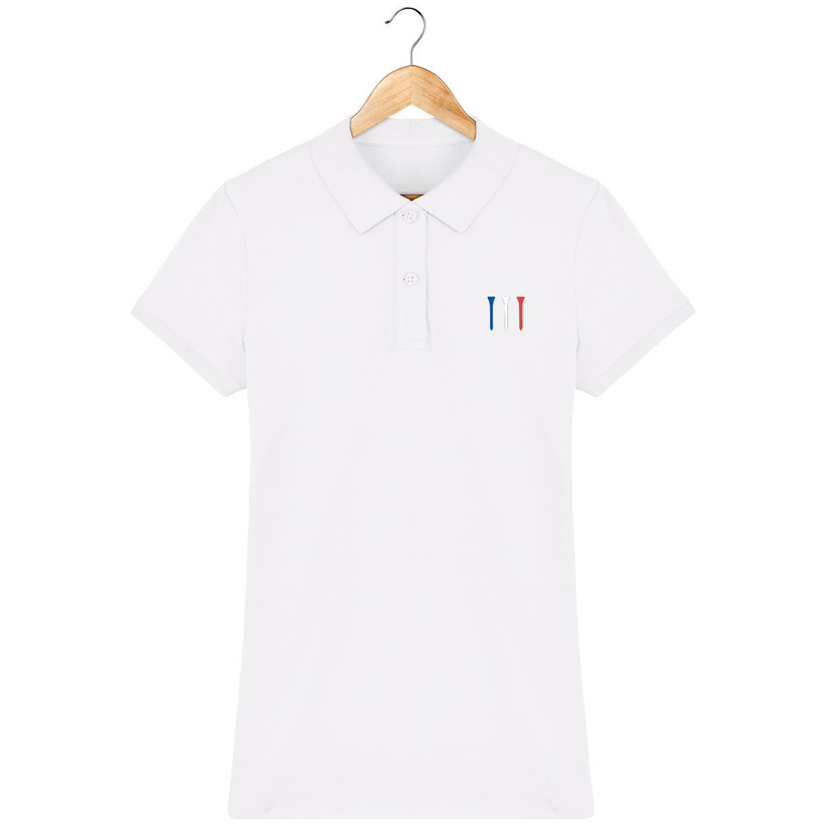 Polo brodé en coton Bio TEES BLEU BLANC ROUGE