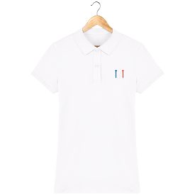 Polo brodé en coton Bio TEES BLEU BLANC ROUGE