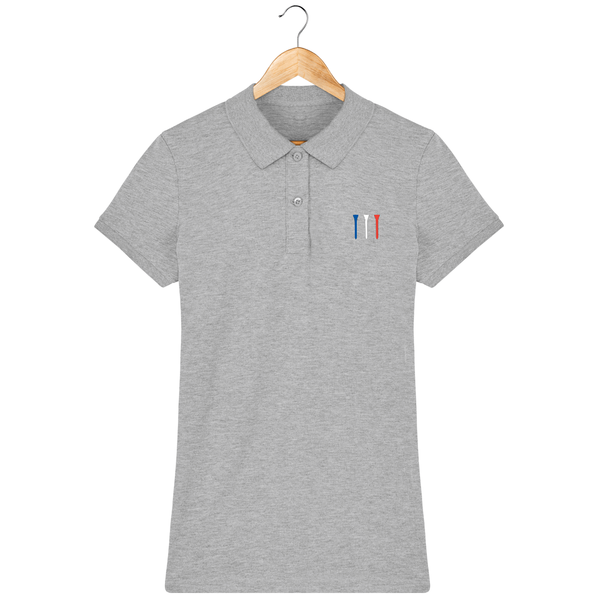 Polo brodé en coton Bio TEES BLEU BLANC ROUGE