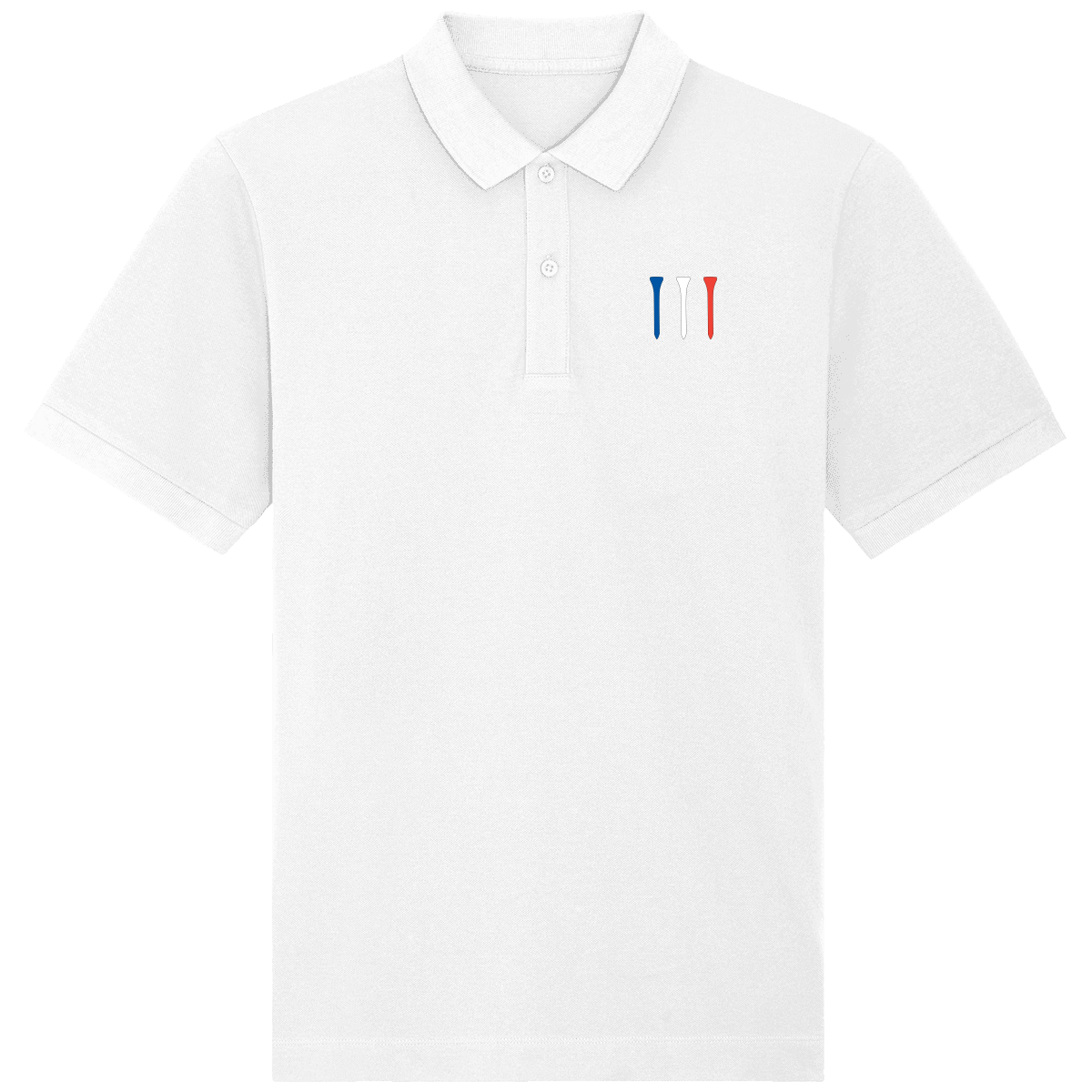 Polo en coton Bio brodé TEES BLEU BLANC ROUGE