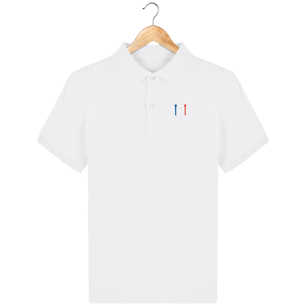 Polo en coton Bio brodé TEES BLEU BLANC ROUGE