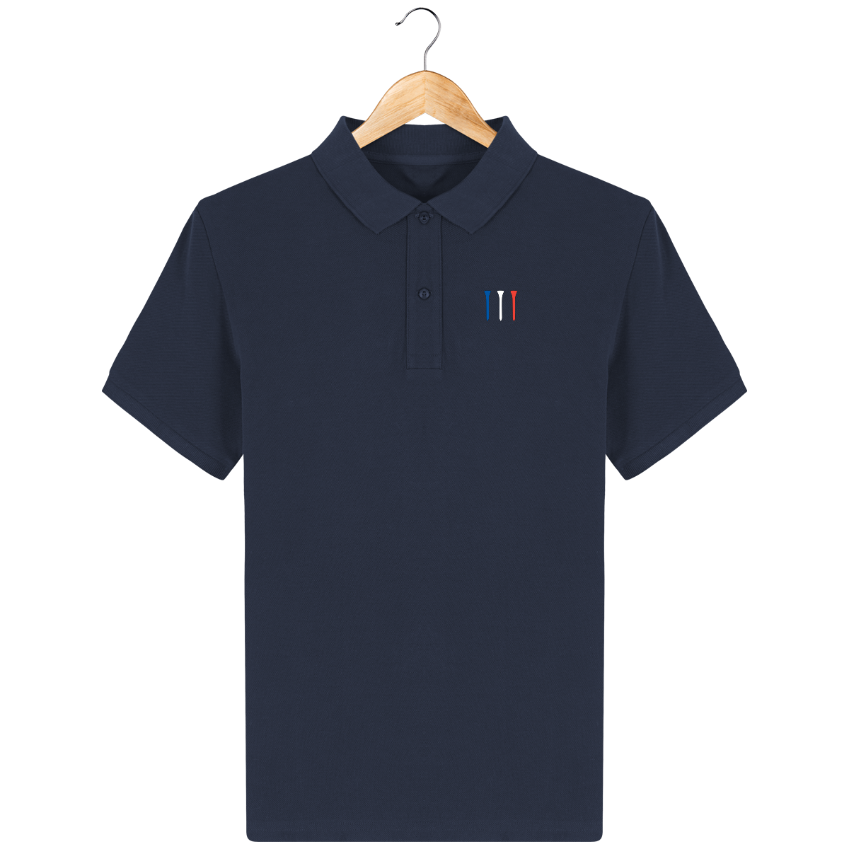 Polo en coton Bio brodé TEES BLEU BLANC ROUGE