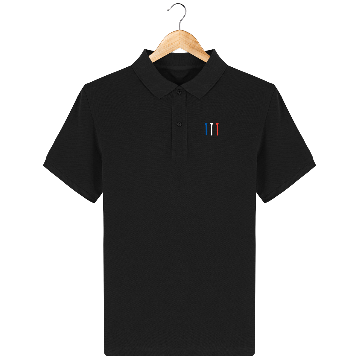 Polo en coton Bio brodé TEES BLEU BLANC ROUGE