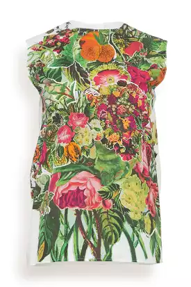 Poplin Sleeveless Mystical Bloom Print Top in Lily White