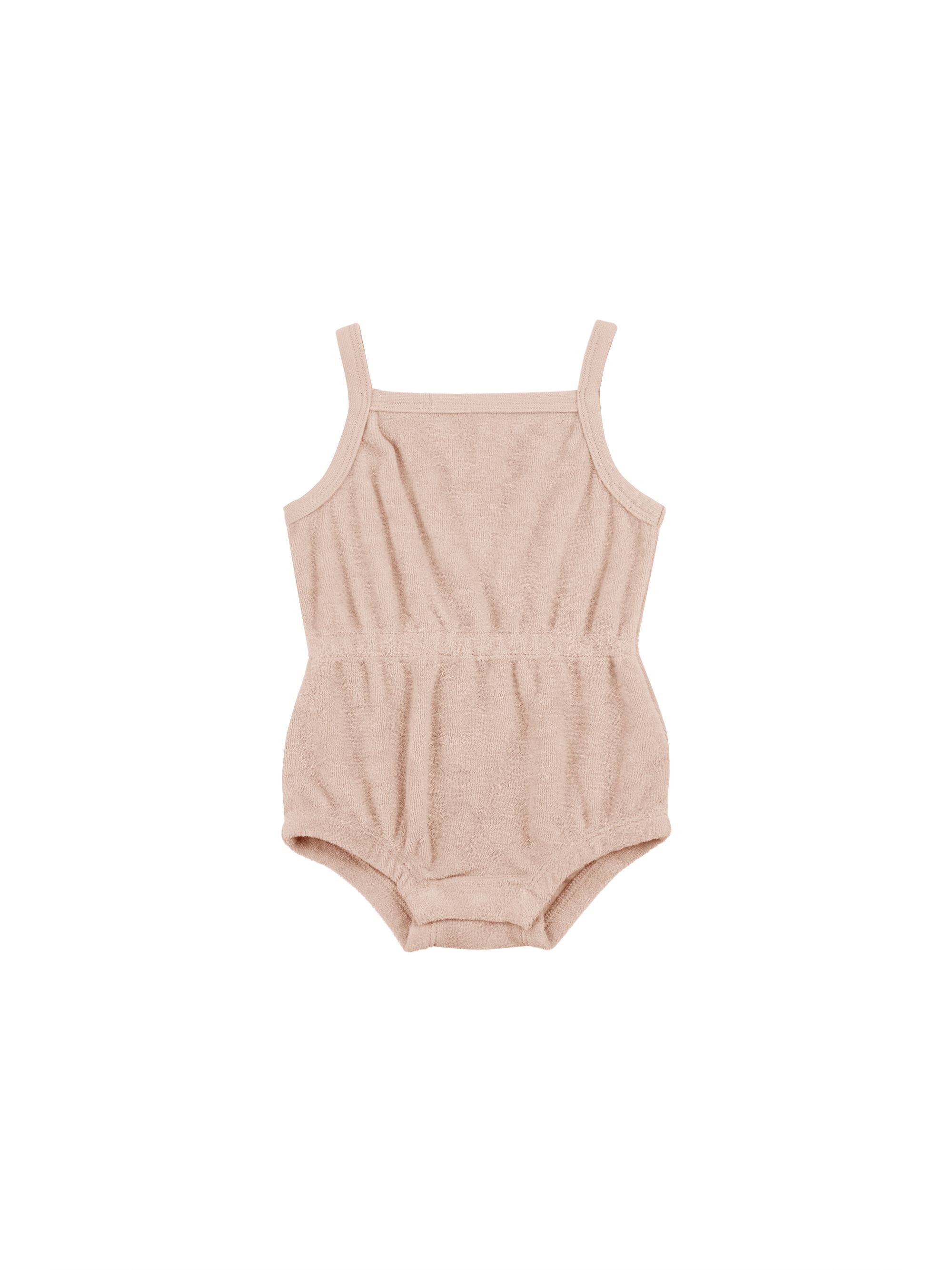 Quincy Mae - Blush Terry Cinch Romper