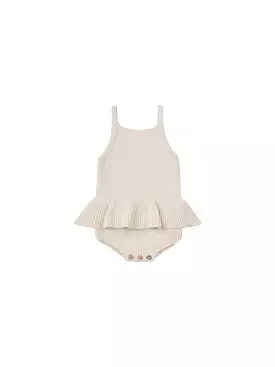 Quincy Mae - Natural Knit Ruffle Romper