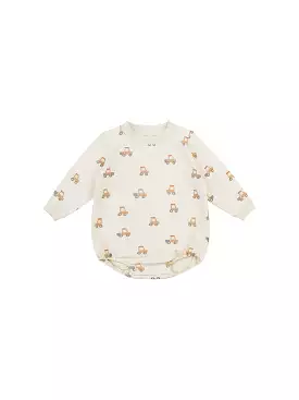 Quincy Mae - Tractor Crewneck Bubble Romper