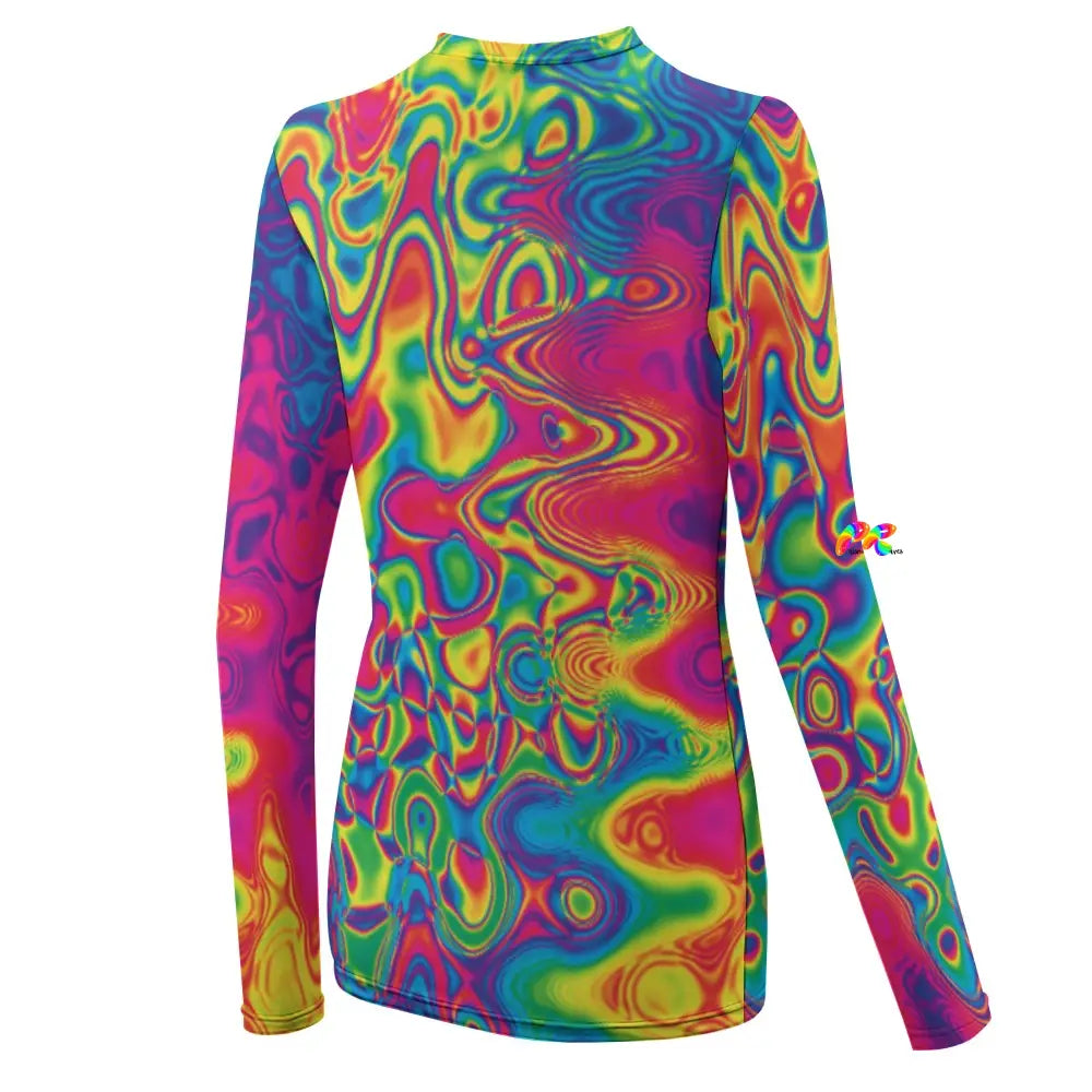 Radiant Hue Rave Shirt Long Sleeve, Lightweight With Thumbholes