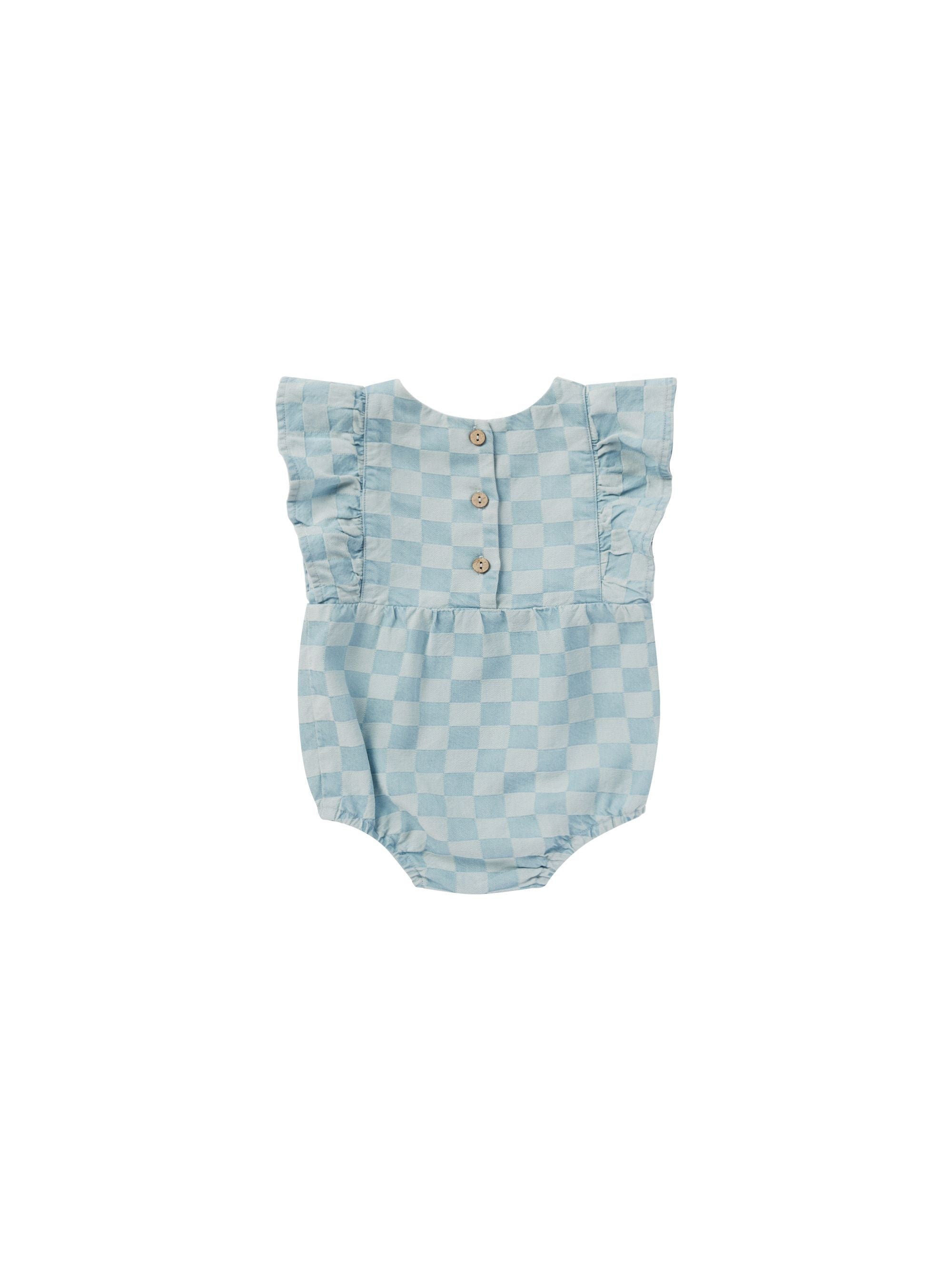 Rylee & Cru - Blue Check Kalea Romper