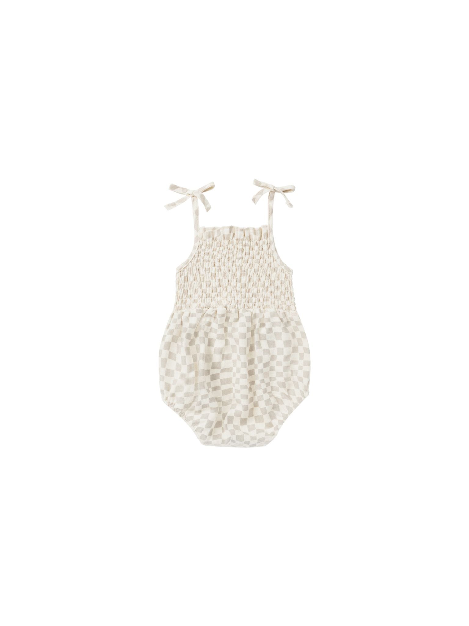 Rylee & Cru - Dove Check Kaia Romper