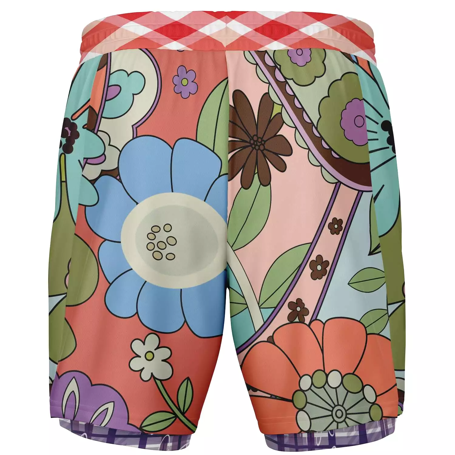 Serendipity Peach Floral Compression Activity Shorts