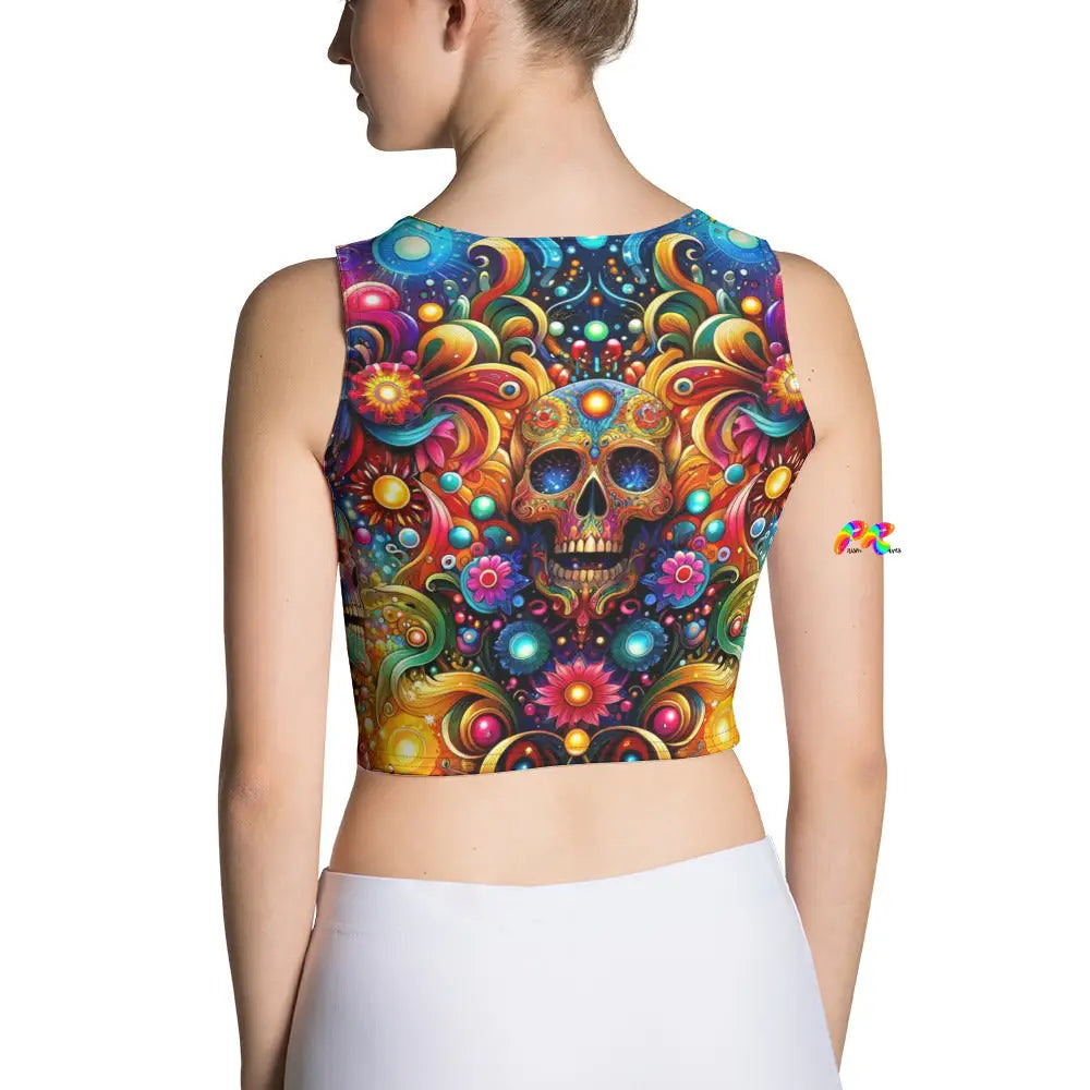 Skull Light Fantasia Rave Crop Top