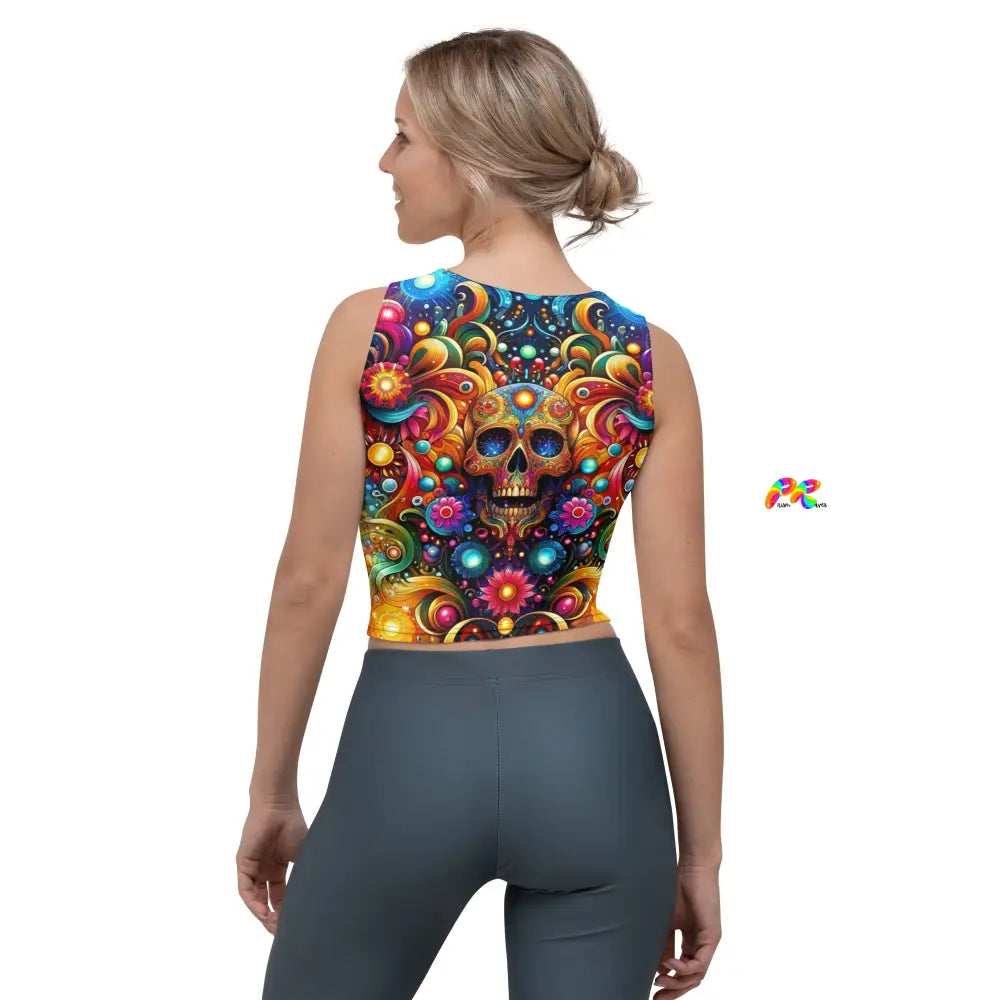 Skull Light Fantasia Rave Crop Top