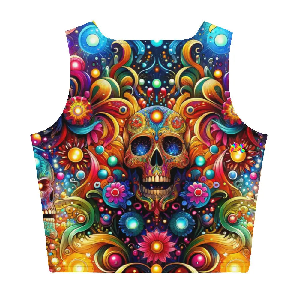 Skull Light Fantasia Rave Crop Top