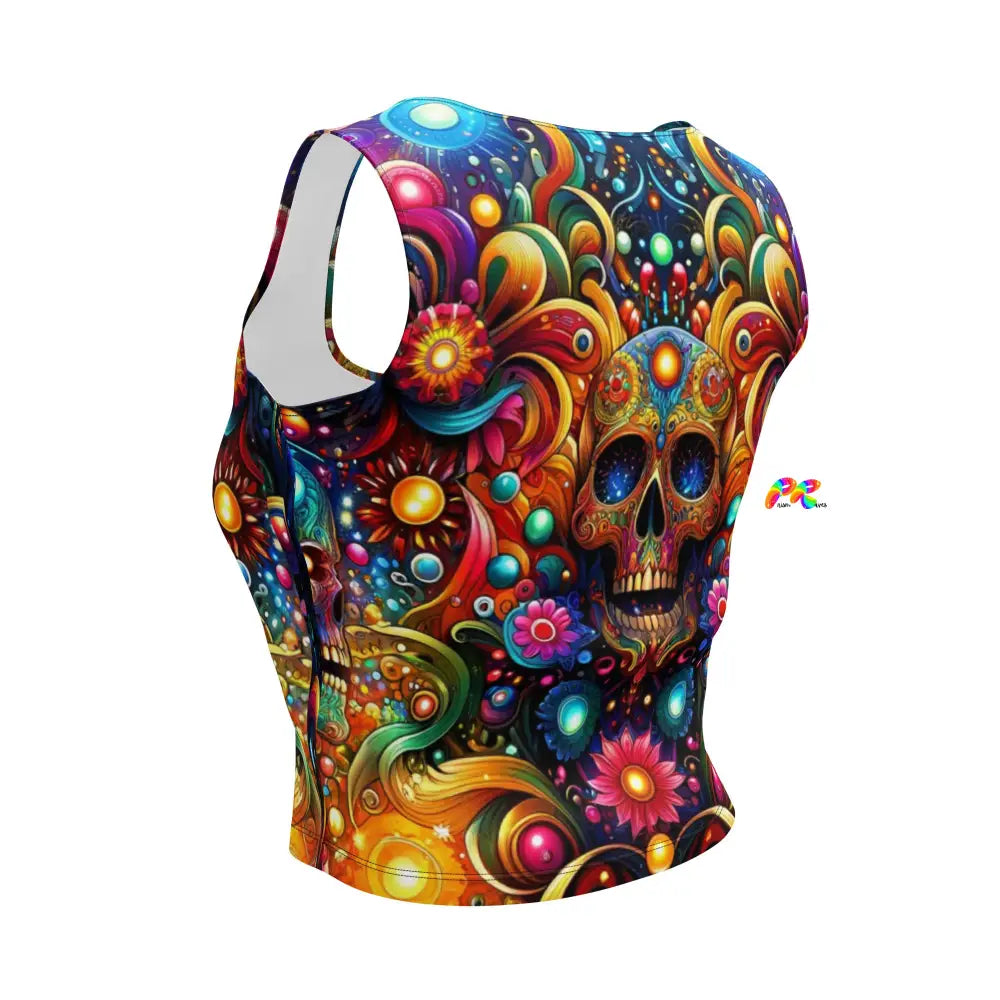 Skull Light Fantasia Rave Crop Top