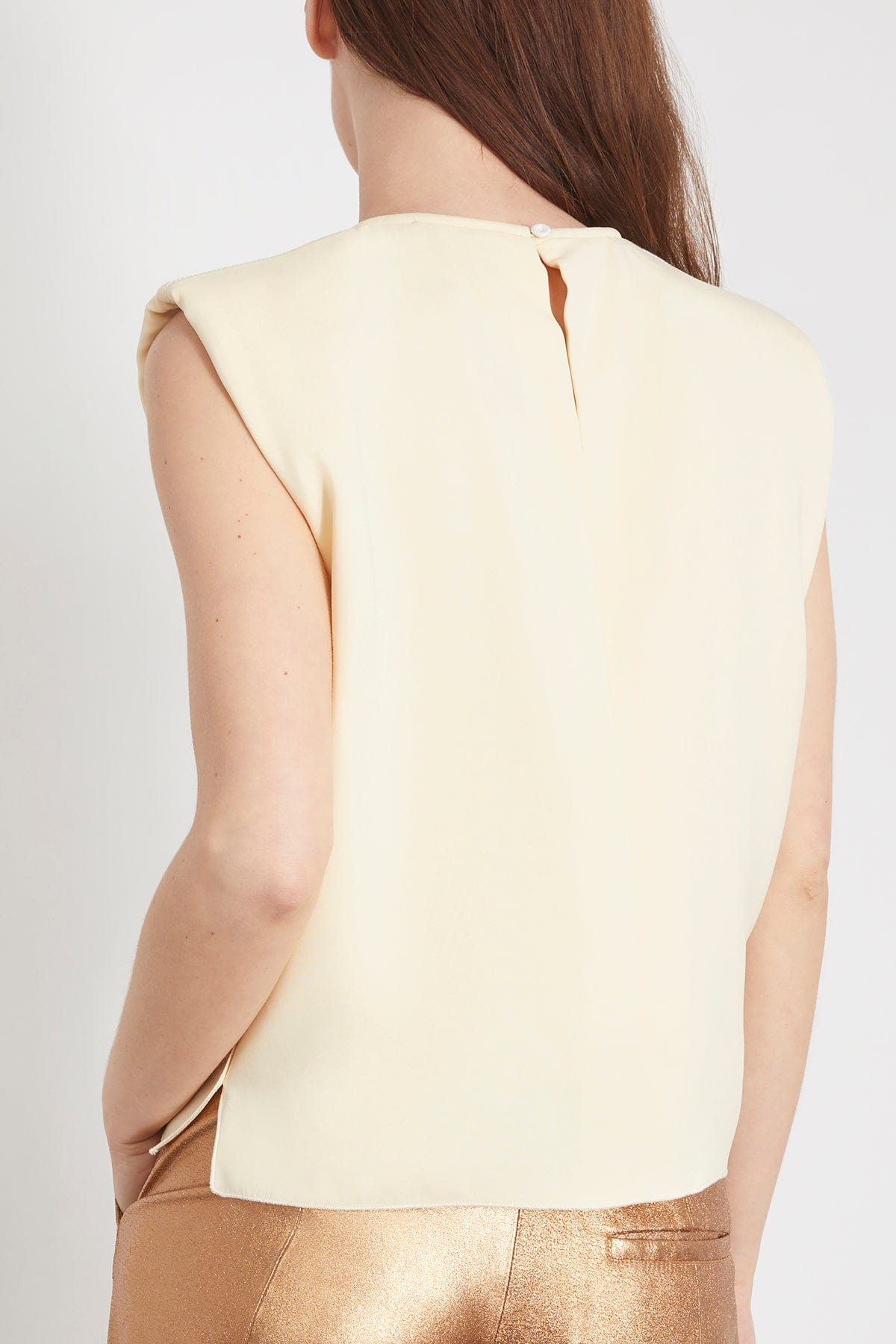 Stretch Crepe Cady Boxy Top in Batida