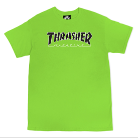 THRASHER T-SHIRT OUTLINED LIME BLACK