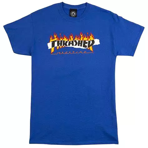 THRASHER T-SHIRT RIPPED Royal Blue