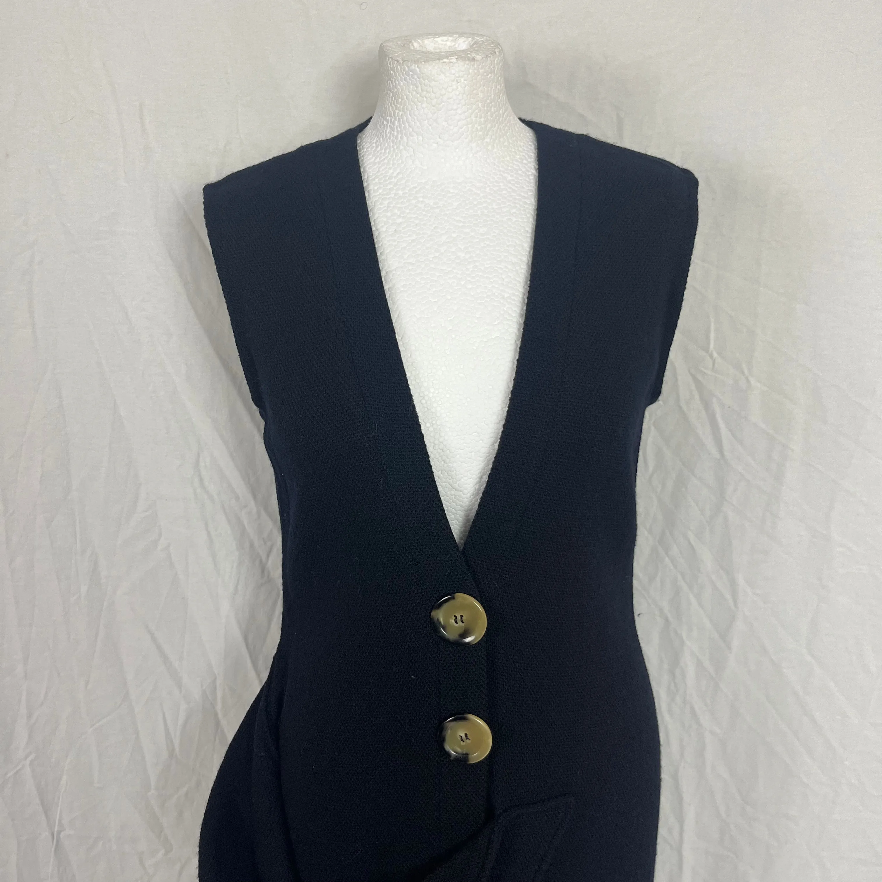 Victoria Beckham Navy Knitted Vest Dress L