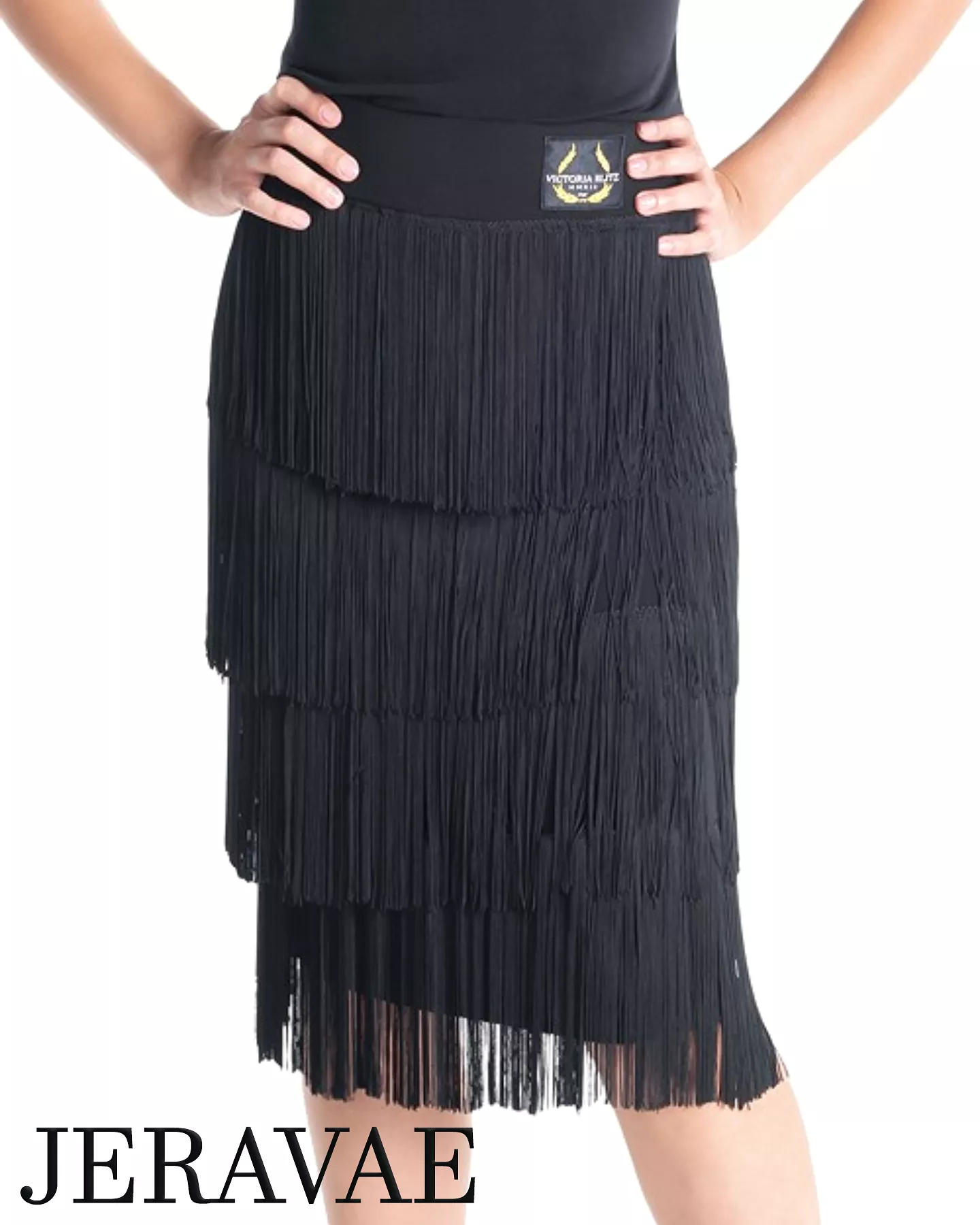 Victoria Blitz Brescia Multi Layer Black Fringe Latin Practice Skirt Available in Sizes XS-3XL PRA 883 in Stock