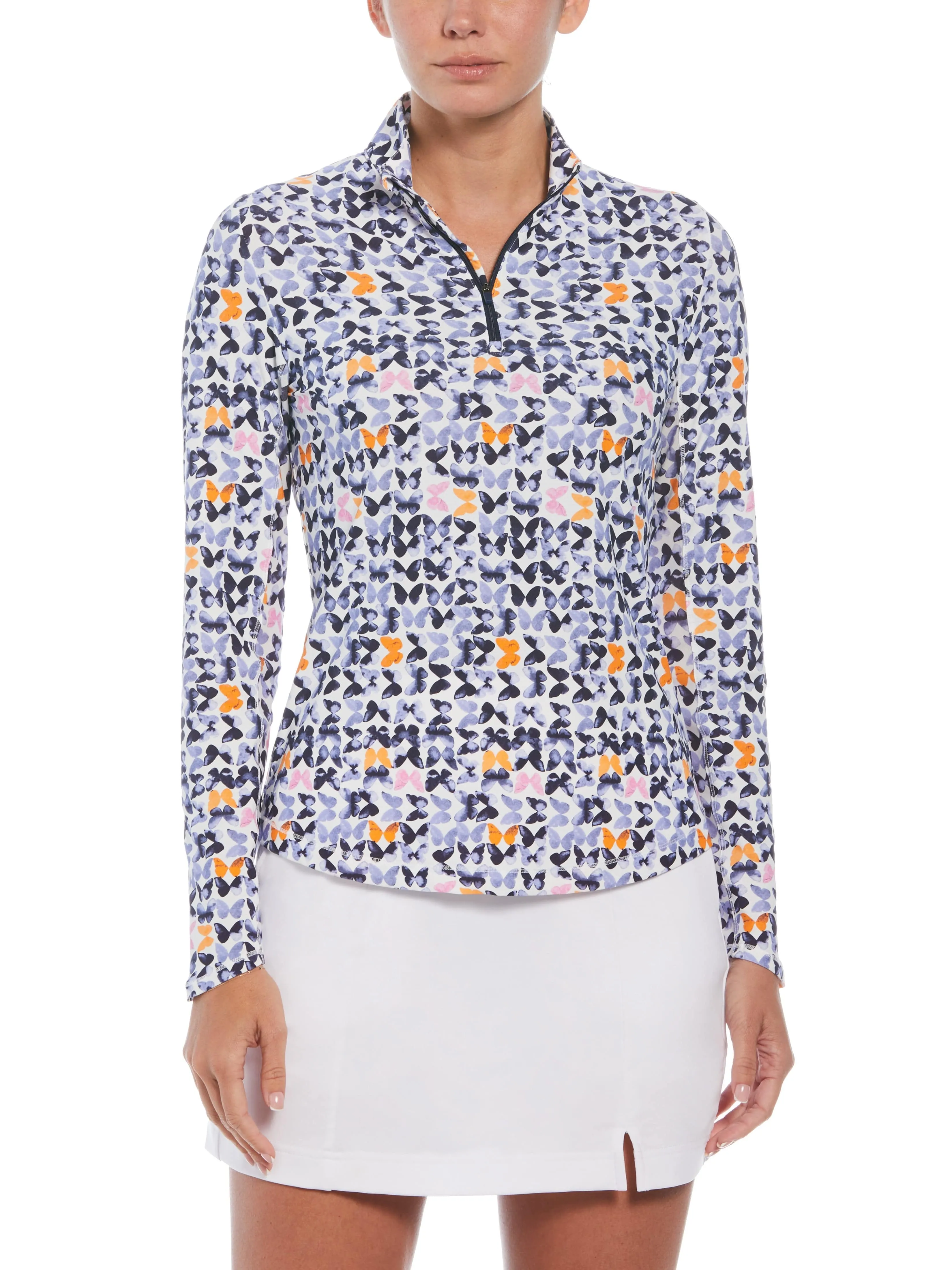 Womens Metamorphosis Butterfly Print Golf Shirt