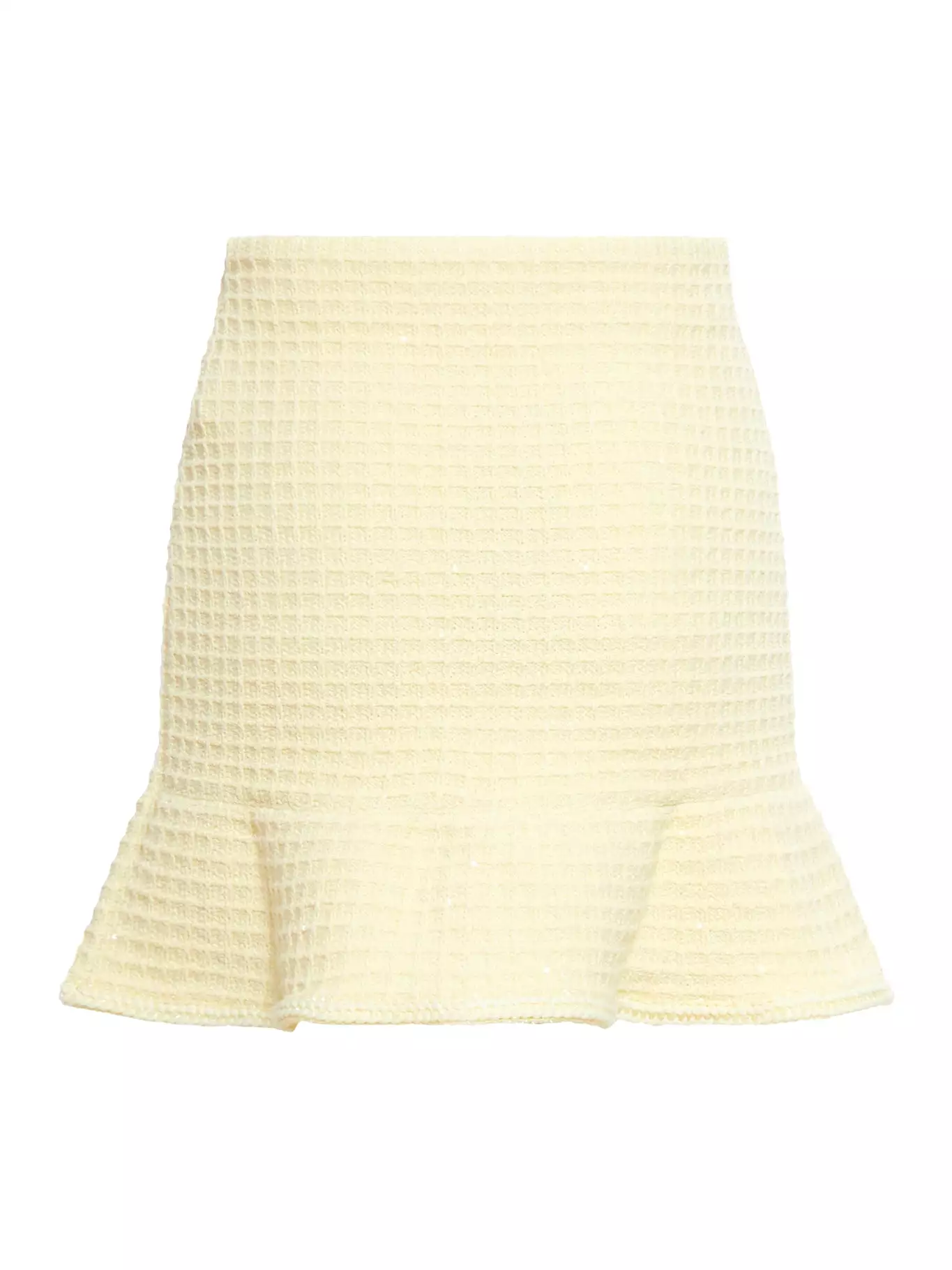 YELLOW TEXTURED KNIT SKIRT